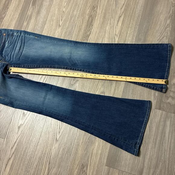 Vintage Y2K True Religion Low Rise Flare Blue Jeans Size 27 Distressed Western - Picture 4 of 7